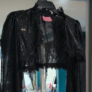 Vixen by Micheline Pitt Black Spiderweb Shrug